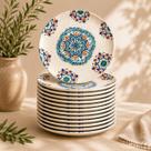 12 Pratos Raso Melamina Estampa Portuguesa 28cm Louça Decorativa Resistente Refeição Mesa Posta Cozinha Elegante 12 Pratos Raso Melamina Estampa Portuguesa 28cm Louça Decorativa Resistente Refeição Mesa Posta Cozinha Elegante