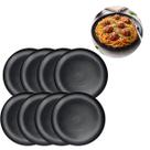 12 Pratos Raso Preto 26,5cm Grande Reforçado Oriental