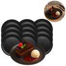 12 Pratos Raso Preto Resistente Oriental Sobremesas 18,5cm