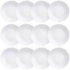 12 Pratos Rasos Porcelana Branca 25cm Tramontina Leonora Restaurante Eventos Mesa Posta