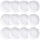 12 Pratos Rasos Porcelana Branca 25cm Tramontina Leonora Restaurante Eventos Mesa Posta