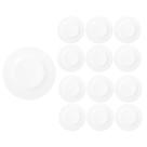 12 Pratos Sobremesa 19cm Redondos Menu Branco Luxo Duralex