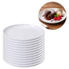 12 Pratos Sobremesa Melamina 18cm Branco Restaurante Resistente