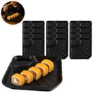 12 Pratos Sushi Oriental Preto 17,5cm com Molheira Integrada