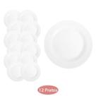 12 Pratos Temperado Menu Raso 24cm Restaurante Almoço Nadir