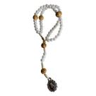 12 Pulseiras Terço Jesus Misericordioso - Branco