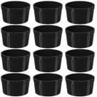 12 Ramekins Pretos Canelados 200ml Polipropileno Molheira Bowls Uno Coza 12 Ramekins Pretos Canelados 200ml Polipropileno Molheira Bowls Uno Coza