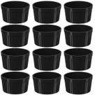 12 Ramekins Pretos Canelados 200ml Polipropileno Molheira Bowls Uno Coza 12 Ramekins Pretos Canelados 200ml Polipropileno Molheira Bowls Uno Coza