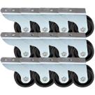 12 Rodinha Roda Rodízio Fixo Aço Suporte Móveis S/ Trava 4cm