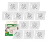 12 Spot Led Neo Embutir Quadrado 5W Luz Quente 3000k Taschibra