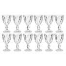 12 Taça Diamante Copo Vidro Transparente 300ml