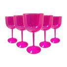 12 Taças De Acrílico Gin 450 ml Cristal Pink Neon Para Festas e Eventos