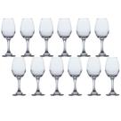 12 Taças de Vidro Resistente Vinho Tinto e Agua 365ml Luxo