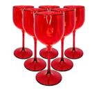 12 Taças De Vinho Acrílico Cristal Translúcido 260 Ml Sofisticação e Elegância Para Seus Momentos