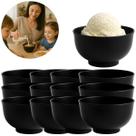 12 Tigelas Bowl Oriental 400ml Melamina Preta Japonesa