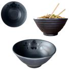 12 Tigelas Japonesa Bowl Oriental Melamina Cumbuca Preto 300ml