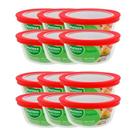 12 Tigelas Marinex Prática 600ml Pequena Redonda C/ Tampa