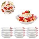 12 Tigelas Melamina 400ml Mesa Branca Floral Decorada Cozinha