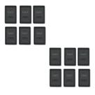 12 Tomadas Duplas Preta Distanciadas 10A 250V Habitat Black