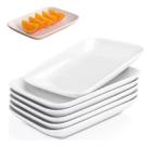 12 Travessas Bandeja Retangular Oval Em Melamina Branca