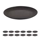 12 UN Prato Refeição Sustentável Redondo Durável 24cm Preto