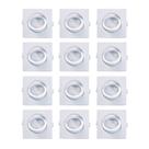 12 Unidade Spot Led De Embutir Quadrado Branco Frio 6500k 7w