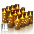 12 unidades de velas LED sem chama Homemory com luzes de corda estelar 12 unidades de velas LED sem chama Homemory com luzes de corda estelar