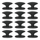 12 Unidades Pegador Pomel De Plástico Preto Fácil Montagem