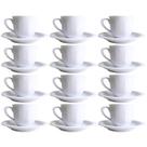 12 Xícaras Caneca com Pires Branco em Melamina Para Café 170ml