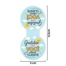 120 Adesivos Lacre Fecha Sacola 3x6cm Gratidão por Ser Nosso Cliente Embalagem Charmosa Desenho