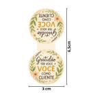 120 Adesivos Lacre Fecha Sacola 3x6cm Gratidão por Ser Nosso Cliente Embalagem Charmosa - Floral