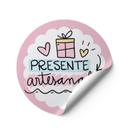 120 Adesivos Presente artesanal Vinil etiqueta redondos mimo Gratidão