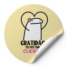 120 Etiquetas Adesivos Redondos Gratidão Ter Você Como Cliente Meme Bentô Fundo Amarelo Menina Florka