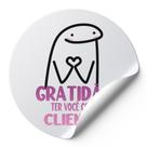 120 Etiquetas Auto Colante Adesivos Redondos Gratidão Ter Você Como Cliente Meme Flork Bentô Menina Fundo Branco Ad00528