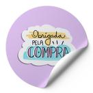 120 Etiquetas Auto Colante Adesivos Redondos Obrigada Pela Compra Fundo Roxo AD00252-120