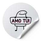120 Etiquetas Redondas Adesivos Para Cliente Meme Bentô Dia Dos Namorados Amo Tu Fundo Branco AD00397