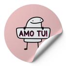 120 Etiquetas Redondas Adesivos Para Cliente Meme Bentô Dia Dos Namorados Amo Tu Rosa Nude AD00396