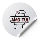 120 Etiquetas Redondas Adesivos Para Cliente Meme Bentô Menina Dia Dos Namorados Amo Tu Fundo Branco AD00391