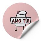 120 Etiquetas Redondas Adesivos Para Cliente Meme Bentô Menina Dia Dos Namorados Amo Tu Rosa Nude AD00390
