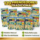120 prendedores de madeira ÁGUIA BRANCA tamanho tradicional ENVIO IMEDIATAMENTE