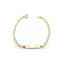 1205206 Pulseira Chapinha Infantil Bebê Ouro 18k 14cm Gravação + Nf