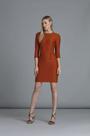 121213petroleom vestido curto liso com lapelas e mangas 7/8
