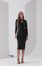 121260c018g vestido new midi com decote bobo e manga longa