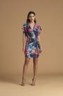 121423h219m vestido bluse estampado com passante de metal