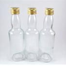 125 Garrafinhas Redonda de Vidro 60ml com Tampa Dourada