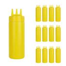 12un Bisnaga 700ml Profissional molho Bico Triplo Amarela 12un Bisnaga 700ml Profissional molho Bico Triplo Amarela
