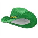 12UN Chapéu Cowboy Palha Brasil Verde Aba Larga Country