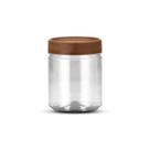 12un Pote Multiuso Plástico Bazar 650ml com Tampa Amadeirado G1113 Galvanotek