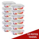 12UNI Pote Hermético 1040ML Marmita Vidro 4 Travas