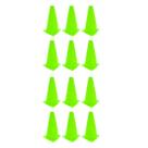 12x Mini Cone Sinalização Esportivo 23cm Agilidade Treino VERDE